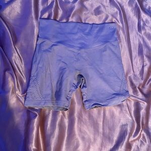 pink biker shorts, light purple